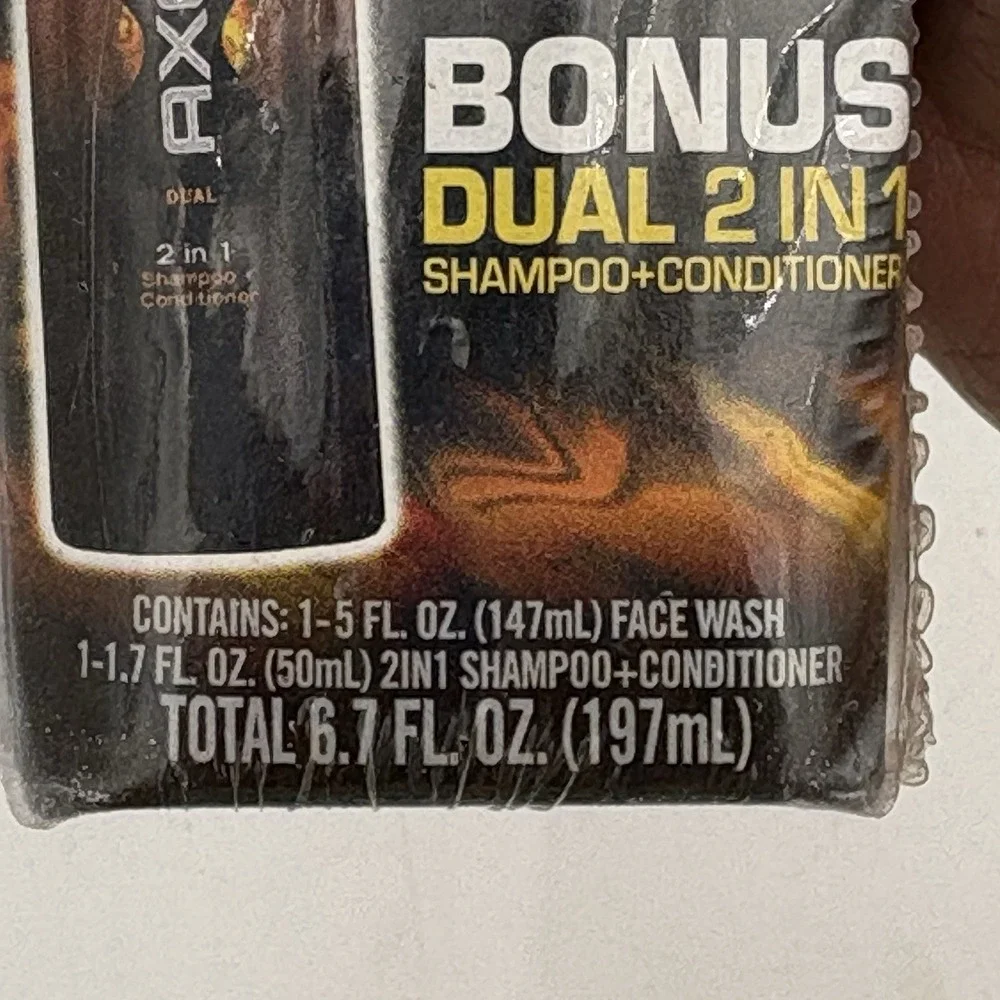 2-Pack Axe Chilled Cooling Face Wash w/ Bonus 2in1 Shampoo‎ Conditioner Sealed